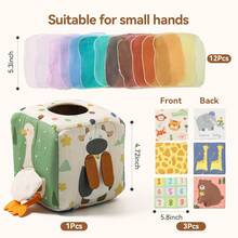 6-12 Months Baby Tissue Box Toy - Montessori Sensory Toy, 1 Year Old Baby - Shower Gift For Baby Boys And Girls, 6-18 Months - Multicolor - View 10