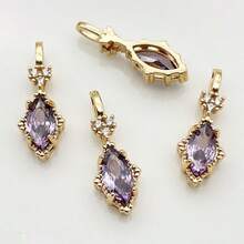 1 pieza/4 piezas/6 piezas Pendientes, collar, pinza de pelo, accesorios de joyería con colgante de forma de gota de agua de cobre con microincrustaciones de circonita, estilo minimalista - Pendientes colgantes con diamantes - Ver 17