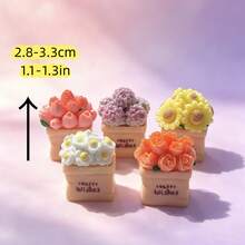 Cute Aesthetic Vase Decor, Multiple Romantic Floral Bouquet Mini Models, Home Desktop, Model House Accessories, Mini Landscape Decoration - Random - View 3