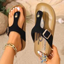 2026 New French Elegant Flip Flops For Women, Summer Beach Sandals For Vacation - Black - View 9