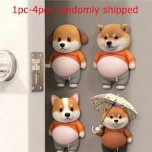 Cute Corgi Anti-Collision Sticker, 3D Stereo Door Wall Fridge Anti-Collision Sticker, Funny Pet Themed Soft Silicone Decorative Sticker, Creative Kawaii Home Decor Accessory, Dog Big Belly Squeeze Stress Relief Anti-Collision Sticker - Suitable For Daily Home Decor Or DIY Creation - Multicolor - View 15