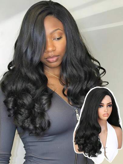 Yaki Curly Wig Long Wavy 4x1 Lace Part Side Part Kinky Straight Curly Layered Wigs Synthetic Put And Go Glueless Wigs For Women Heat Resistant Fiber For Daily Party Wear