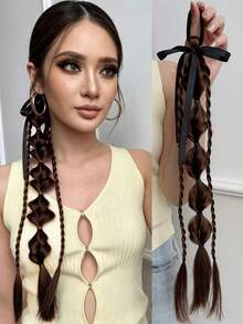 18 Inch Handmade 1 Piece Hair Braid, Heat-Resistant Synthetic Hair Braid, Suitable For Women - Multicolor - View 10
