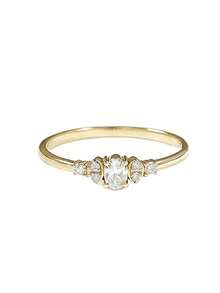 1 chiếc nhẫn bạc 925 kiểu dáng hình oval thời trang và thanh lịch đính đá Cubic Zirconia, thích hợp để đeo hàng ngày, làm quà tặng Ngày của Mẹ hoặc quà dự tiệc. - Vàng - Xem 2