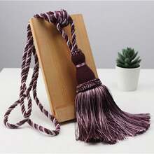 Pair Of Tassel Rope Curtain Tiebacks Tie Backs Holdbacks 10 Colours NEW - 紫色的 - 查看 1
