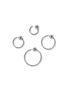 BALMORA 1 Đôi bông tai bạc sterling 925 kiểu dáng tối giản, đa năng, hình quả cầu nhỏ, dạng vòng hở, phù hợp cho nữ giới đeo hàng ngày. - Bạc - Xem 9
