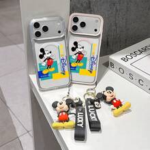 This Disney Mickey Mouse Pattern Lanyard Phone Case Features A Strong Magnetic Closure And Full Coverage Of Acrylic And TPU Material. It's Shockproof, Lightweight, And Suitable For IPhone17/16/11/13/15/15 Plus/15 Pro/15 Pro Max/12/14 Pro Max/11 Pro Max/12 Pro/12 Pro Max/13. It's A Popular Birthday Gift, Business Gift, Durable, Stain-Resistant, And Fingerprint-Resistant New Phone Case For Men And Women. It Also Includes A Mickey Mouse Phone Case And Mickey Mouse Doll Bracelet. Compatible With SamsungGalaxy S20, S21, S22, S23, And S24 Series. It's The Perfect Gift For Friends And Family. This Stylish Phone Case Is Fun, Lightweight, And Durable. IPhone17 Pro Max Phone Case, Minnie Phone Case. - Clear - View 3