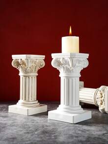 1PC European Corinthian Roman Column Resin Candle Holder Ornament, Architectural Desktop Decor, Home Desktop Aromatherapy Candle Stand, Wedding Table Centerpiece, Gilded Column Stand, Dining Table Decoration, Fireplace Ornament, Suitable For Wedding Party Decoration Photo Props, Wedding Banquet Window Display Photography Decoration Props, Wedding Table Centerpiece - Multicolor - View 7