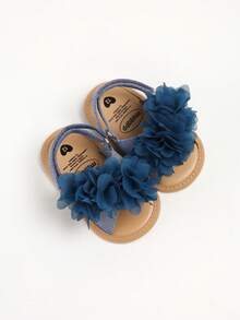 Sandalias blancas elegantes para exteriores para bebés niñas, zapatos de verano para niños pequeños - Azul Marino - Ver 9