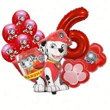 Paw Patrol Theme Birthday Balloon Set, Firefighter Puppy Theme Party Decorations, 32 Inch Red Number 1-8 Foil Balloons, Paw Print Round Latex Balloon Set, Cartoon Rescue Puppy Theme Birthday Party Supplies Suitable For 1-8 Years Old Children - Cartoon Dog Balloon - View 16
