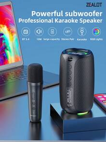 ZEALOT M2 10W Karaoke Wireless Speaker, Bluetooth Speaker,RGB Color Lights, Supports Mobile Phones/Tablets/TVs. Compatible With SD Card/USB/AUX, Serial Pairing Function, Suitable For/Car/Outdoor/Camping/Party - View 13
