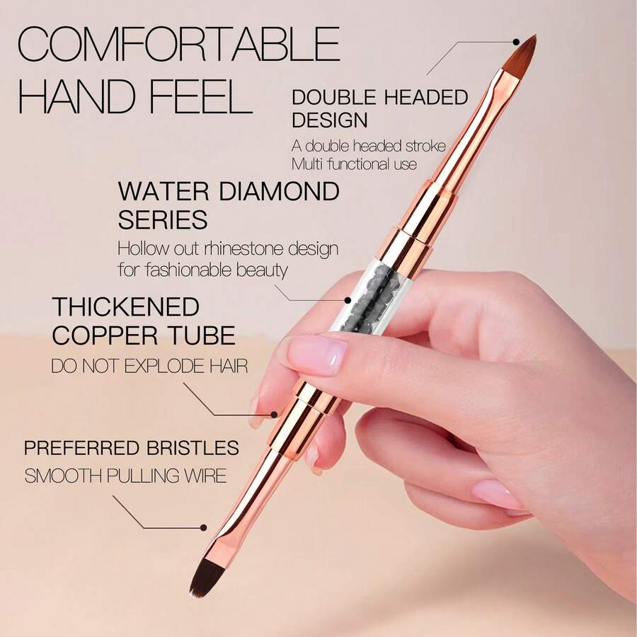 1 cọ vẽ móng acrylic, bút khắc gel UV, bút vẽ bột lỏng, bút vẽ 3D nghệ thuật móng tay, dụng cụ làm móng. - Màu xanh nhạt - Xem 1