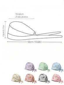 One Size Adjustable Floral Print Scrub Cap, Moisture-Wicking, Elastic Band, Suitable For Beauty Salons, Veterinary Clinics, Doctors, Nurses, Cleaning Workers - Multicolor - View 2