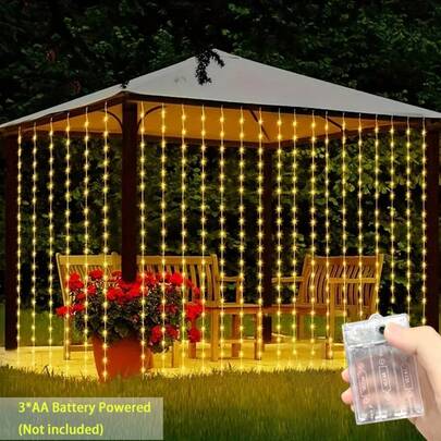1pc 6m/3m Room Decor 8 Lighting Modes LED Hanging String Lights, Birthday Party Decoration, Holiday Celebration Decor