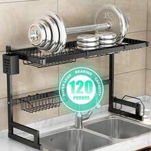 1 pieza Escurridor de metal, Estante de almacenamiento de utensilios de cocina, Usado para secar, almacenar y exhibir vajilla, Accesorio de cocina Escurridor de platos - Multicolor - Ver 9