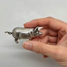 1pc Retro Style Mini Pig Tape Measure, Vintage Metal Mini Pig Soft Ruler Suitable For Sewing And Handicrafts, Cute Pig Sewing Tape Measure Tool, Unique Gift For Quilt Makers, Crafters And Collectors - A - View 4