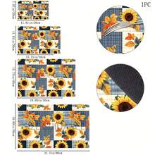 1pc Farmhouse Style Sunflower Pattern Absorbent Dish Drying Mat, Espresso Machine Countertop Absorbent Mat, Sink Drain Mat, Soft Faucet Absorbent Mat, Sink Cup Mat, Kitchen & Bathroom Accessories - Multicolor - View 9