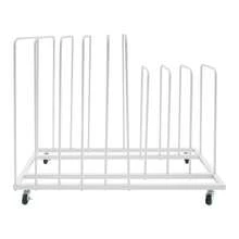 RibasuBB White Metal Painting Drying Rack 9-Compartment Canvas Storage Stand With 4 Wheels 2 Brakes Removable U-Columns Portable Ventilated Studio Display - Default - View 1