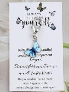 1pc/10pcs Set Dreamy Butterfly Pendant Decoration, Comes With Inspirational Card, Durable Metal Material, Suitable For Bag Decor, Party Favors, Teacher's Day Gifts, Travel Gifts, Classroom Rewards, Christmas Gifts, New Year Gifts, Birthday Gifts, Best Friend Gifts - Multicolor - View 7