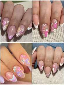 1 miếng dán móng tay hình hoa cúc mùa xuân, họa tiết hoa cúc 3D màu trắng, xanh dương, hồng, decal trang trí móng tay tự làm chủ đề mùa xuân và lễ Phục sinh, phụ kiện móng tay dành cho nữ. - Nhiều màu - Xem 3