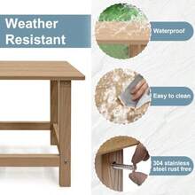Meluvici - Mesa auxiliar para exteriores mesa auxiliar HDPS Adirondack individual resistente a la intemperie mesa para silla Adirondack mesa auxiliar exterior para patio piscina cubierta porche - Caso - Ver 5