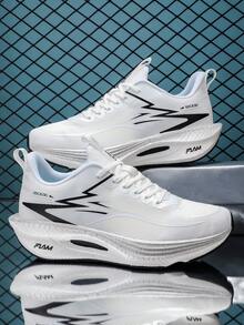 Giày chạy marathon đế carbon unisex - Giày thể thao nhẹ, giảm sốc, đế ngoài bằng cao su chống trượt, thiết kế nút xoay, dễ dàng mang vào và tháo ra, thiết kế cổ thấp thoáng khí, phù hợp cho chạy marathon, tập gym và luyện tập, mọi mùa. - trắng - Xem 6