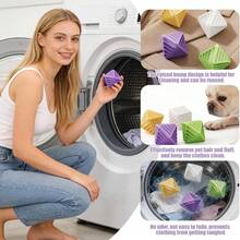 4 paquetes de bolas antiestáticas reutilizables para la lavadora, bolas agitadoras cúbicas para suavizante de telas, con textura para evitar enredos y mejorar la limpieza - Bolas de lavandería premium - Ver 4