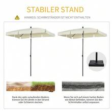 UV-Protective Garden Parasol, Foldable, Perfect For Balcony & Beach, Cream White & Black - A - View 5
