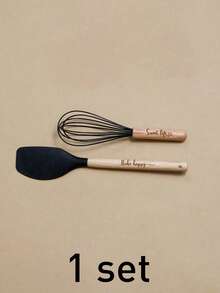 Juego de utensilios de cocina personalizados, herramientas de repostería personalizadas estilo moderno minimalista para cocina del hogar, cocción, elaboración de postres, juego de espátula y batidor con texto personalizado, uso práctico diario, regalo para el Día de la Madre, cumpleaños, inauguración de la casa. - Estilo A - Ver 10