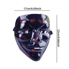 Anonymous Hacker Bloody Mask, Red Blood Stain Mask, Movie Inspired Cosplay Prop For Halloween Carnival, Costume Party, Photo Booth - Black - View 5