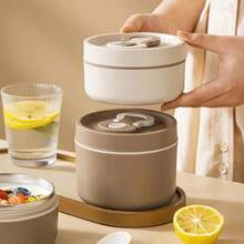 Bộ 3 hộp cơm bento hình bầu dục, hộp đựng thức ăn trưa di động dung tích lớn kèm túi và dụng cụ, bảo quản thực phẩm cho salad, dùng được trong lò vi sóng và máy rửa chén, phù hợp cho học sinh và người lớn ở trường học, văn phòng, cắm trại, dã ngoại, du lịch. - Nhiều màu - Xem 4
