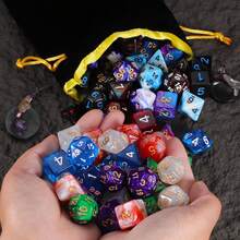 26 Set Dadu Poliedral D&D (Total 182 buah), Dadu Ukir 7 Warna dengan Tas Serut Besar, Cocok untuk D&D, Permainan Meja RPG, MTG, Pathfinder, dan Permainan Kartu. - MultiWarna - View 8