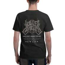 Men's 180g Heavyweight Cotton Crew Neck T-Shirt, Gothic "WOLVES FOREVER" Sheer Loyalty Print, DARCSPORT Inspired Streetwear Gym Tee - màu đen - Xem 5
