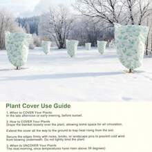 Paquete de fundas para plantas con protección contra el congelamiento de invierno con cierre de cordón tela reutilizable para exteriores invierno clima para arbustos árboles 3.6 x - Verde - Ver 7