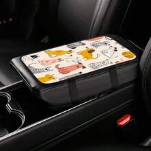1 miếng đệm tay vịn xe hơi in hình hoạt hình, bảo vệ tay vịn bảng điều khiển trung tâm. - in ấn - Xem 1