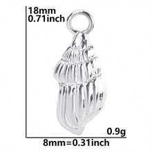 1pc Fashionable Versatile 304 Stainless Steel Gold/Silver Squid, Starfish, Shell Pendant, Suitable For Jewelry DIY, Ocean Series - Silver - View 20