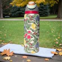 Botol Minum Berinsulasi Stainless Steel 1Owala 32oz - Tersedia dalam Berbagai Motif Bunga / Menjaga Minuman Tetap Panas atau Dingin / Dilengkapi dengan Bodi Stainless Steel, Tutup Anti Debu dengan Tombol Tekan, dan Sedotan Plastik. - Hijau - View 5