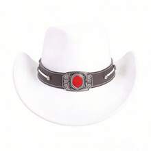 Suede Cowgirl Hat - Adjustable For Men And Women - Shapeable - High-End Material - 白色 - 查看 1