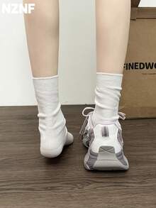 NZNF Mẫu giày thể thao đế dày màu trắng mới năm 2025, giày đế thấp cổ điển, giày casual tôn dáng cho nữ. - Màu tím - Xem 3