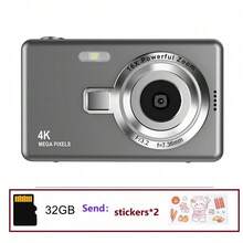 2.4" Digital Camera: 50MP, 16X Digital Zoom, Compact Digital Camera Suitable For Teens & Beginners, Ideal Gift For Mother's Day, Birthday, Party (Comes With 2 Stickers) - Grey - View 11