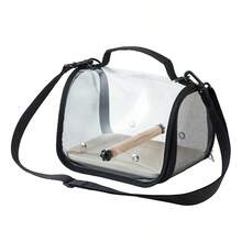 Jaula de transporte/Transportín portátil para mascotas (con bandeja), Bolso de transporte tipo jaula de pájaros transparente, Transpirable y cómodo, Adecuado para pájaros, loros, cacatúas y pequeños reptiles, con Percha y almohadilla suave - Multicolor - Ver 11