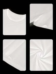 [Plus Size Oversized T-Shirt] White Plus Size Graphic Tee For Women - Bold "GIGI" Print With Decorative Pink Bow, Relaxed Fit, Perfect For Casual Wear, Great For Sunny Days, Easy To Style With Accessories - 白色 - 查看 2