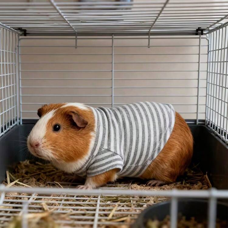 Bộ áo thun kẻ sọc cho chuột hamster, mềm mại và thoải mái, có thể giặt máy, trang phục hàng ngày cho thú cưng, áo len mùa đông cho thú cưng nhỏ, phù hợp cho chuột hamster, chuột lang, thỏ, dùng được quanh năm. - Nhiều màu - Xem 4