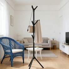 The Tree-Shaped Coat Rack Has 9 Hooks That Can Be Used To Hang Coats, Hats, Handbags, And Scarves, Saving Space In The Entryway, Office, Or Bedroom. It Is Suitable For Jackets And Coats And Is An Ideal Choice For Bedrooms, Living Rooms, And Other Spaces. - Black - View 8