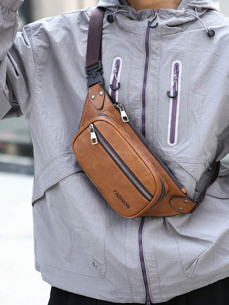 New Temperament Men's Crossbody Bag, Practical Waterproof Multi-Purpose Shoulder Bag, High Aesthetic Value, Lightweight Riding Waist Bag - Multicolor - View 1