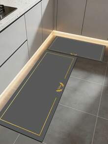 [Hàng HOT!!!] 1 tấm thảm nhà bếp bằng cao su mềm thấm hút nước, dày 3.5mm, thảm thấm hút tốt cho diện tích lớn hoặc nhỏ, thiết kế kiểu Pháp sang trọng với đế màu xám đậm cao cấp và viền vàng lấp lánh. - Nhiều màu - Xem 11