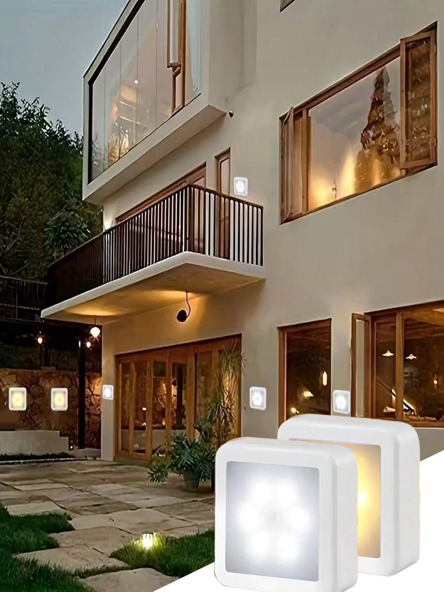 Bộ 3 đèn ngủ LED cảm biến chuyển động/1 đèn ngủ, tùy chọn ánh sáng ấm và lạnh, đèn cảm biến vuông không dây chạy bằng pin, thích hợp cho phòng tắm, phòng ngủ, hành lang, cầu thang, tủ, đèn ngủ LED cảm biến chuyển động, lắp đặt không cần dụng cụ, cảm biến chuyển động PIR thông minh, lý tưởng để chiếu sáng trong phòng ngủ, phòng học, hành lang, bậc cầu thang, phòng khách, tủ và tủ quần áo. (Không bao gồm pin) - trắng - Xem 1