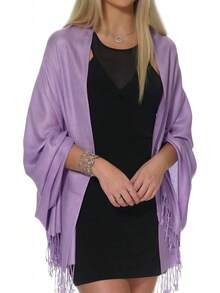 Shawls And Wraps Evening Dresses, Large Soft  Wedding Shawl - Pale Lilac - View 1