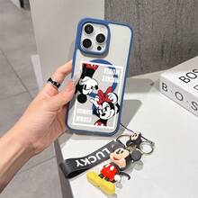 This Disney Mickey Mouse Pattern Lanyard Phone Case Features A Strong Magnetic Closure And Full Coverage Of Acrylic And TPU Material. It's Shockproof, Lightweight, And Suitable For IPhone17/16/11/13/15/15 Plus/15 Pro/15 Pro Max/12/14 Pro Max/11 Pro Max/12 Pro/12 Pro Max/13. It's A Popular Birthday Gift, Business Gift, Durable, Stain-Resistant, And Fingerprint-Resistant New Phone Case For Men And Women. It Also Includes A Mickey Mouse Phone Case And Mickey Mouse Doll Bracelet. Compatible With SamsungGalaxy S20, S21, S22, S23, And S24 Series. It's The Perfect Gift For Friends And Family. This Stylish Phone Case Is Fun, Lightweight, And Durable. IPhone17 Pro Max Phone Case, Minnie Phone Case. - Clear - View 6