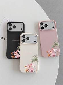 Bộ 3 ốp lưng điện thoại tối giản sáng tạo hình cây dừa, vỏ sò hồng, hoa, cocktail, chất liệu TPU vân vải chống rơi, chống trầy xước, mềm mại, tương thích với Apple 11/12/13/14/14Plus/15/15Plus/16/16Plus/7/8Plus/17/17Pro - Nhiều màu - Xem 6